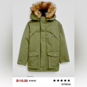 Gap Boys Parka Olive Green Size Small